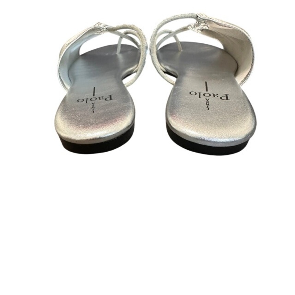 NWT Linea Paolo Lane2-L Silver Micro Suede Crystal Embellished Slide Sandal 8.5 - Picture 7 of 10